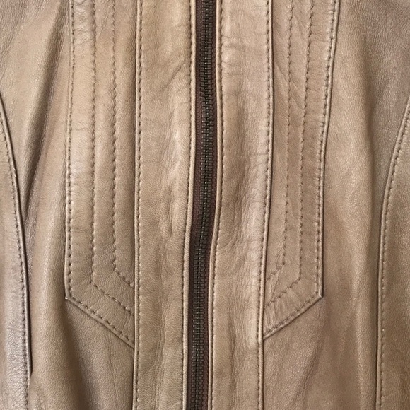 Leather Bomber Jacket UNWORN Tan - Picture 2 of 11